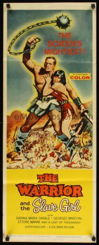 8z756 WARRIOR & THE SLAVE GIRL insert '59 awesome artwork of gladiator & girl, mightiest epic!