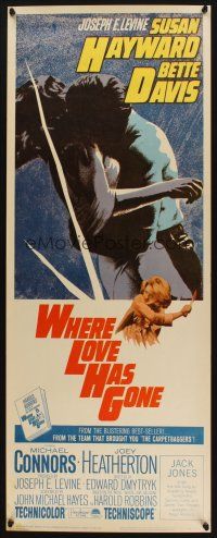 8z764 WHERE LOVE HAS GONE insert '64 Susan Hayward, Bette Davis, trashy Harold Robbins!