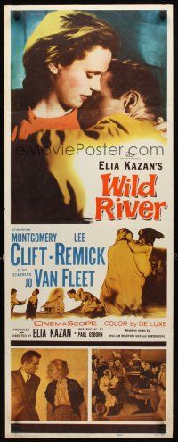 8z769 WILD RIVER insert '60 directed by Elia Kazan, Montgomery Clift embraces Lee Remick!