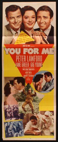 8z775 YOU FOR ME insert '52 should Jane Greer marry Peter Lawford or Gig Young, money or love?