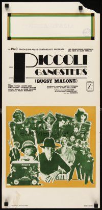8z810 BUGSY MALONE Italian locandina '76 Jodie Foster, Scott Baio, C. Moll art of juvenile gangsters!