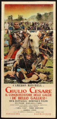 8z811 CAESAR THE CONQUEROR Italian locandina '62 Cameron Mitchell as Caesar on battlefield!