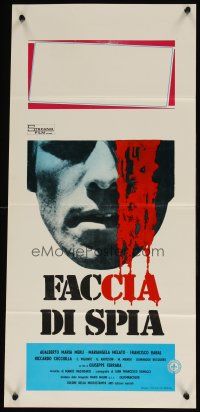 8z818 CIA SECRET STORY Italian locandina '75 Faccia di spia, super close up of bloody face!