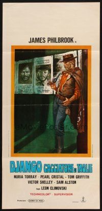 8z833 DJANGO A BULLET FOR YOU Italian locandina '67 Mos art of cowboy with gun by wanted posters!