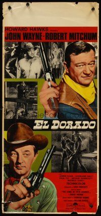 8z841 EL DORADO Italian locandina '67 John Wayne, Robert Mitchum, Howard Hawks