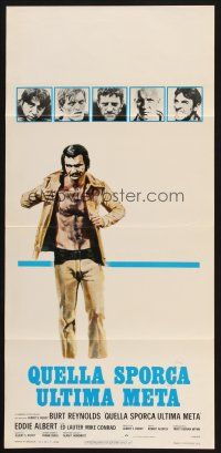 8z889 LONGEST YARD Italian locandina '75 Robert Aldrich prison football comedy, Burt Reynolds!