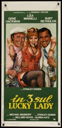 8z891 LUCKY LADY Italian locandina '75 Ciriello art of Liza Minnelli, Gene Hackman & Burt Reynolds