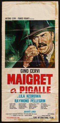 8z895 MAIGRET AT THE PIGALLE Italian locandina '66 Mario Landi's Maigret a Pigalle, Gasparri art!