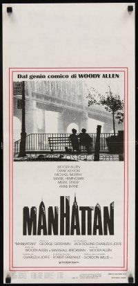 8z899 MANHATTAN Italian locandina '79 image of Woody Allen & Diane Keaton by Brooklyn bridge!