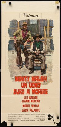 8z906 MONTE WALSH Italian locandina '71 Ciriello art of cowboy Lee Marvin & Jack Palance!