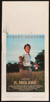 8z910 NATURAL Italian locandina '84 best image of Robert Redford throwing baseball!