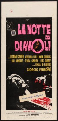 8z913 NIGHT OF THE DEVILS Italian locandina '72 horror art of bloody hands & screaming girl!