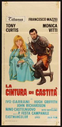 8z915 ON MY WAY TO THE CRUSADES I MET A GIRL WHO Italian locandina '67 Monica Vitti & knight!