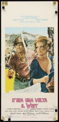 8z916 ONCE UPON A TIME IN THE WEST Italian locandina R70s Charles Bronson & sexy Claudia Cardinale