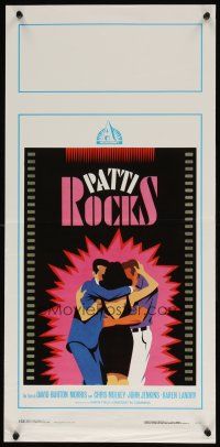 8z923 PATTI ROCKS Italian locandina '89 Mulkey, Jenkins, Karen Landry, cool love triangle art!