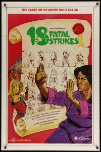 9a003 18 FATAL STRIKES 1sh '81 martial arts, they taught him the ancient way of killing!
