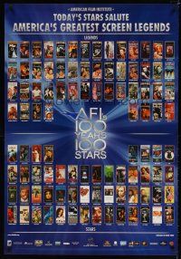 9a018 AFI'S 100 YEARS 100 STARS video 1sh '99 images of classic posters w/Gilda, Casablanca & more!