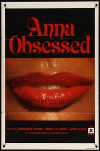9a043 ANNA OBSESSED 1sh '77 Constance Money, Annette Haven, Jamie Gillis, sexy lips!