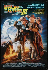 9a055 BACK TO THE FUTURE III DS 1sh '90 Michael J. Fox, Chris Lloyd, Drew Struzan art!