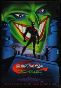 9a065 BATMAN BEYOND RETURN OF THE JOKER video 1sh '00 cool art of caped crusader & villain!
