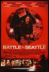 9a069 BATTLE IN SEATTLE DS 1sh '08 Stuart Townsend directed, Seattle WTO protests!