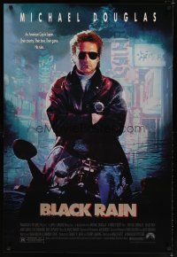 9a084 BLACK RAIN 1sh '89 Ridley Scott, Michael Douglas is an American cop in Japan!