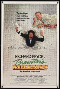 9a099 BREWSTER'S MILLIONS 1sh '85 Richard Pryor & John Candy need to spend LOTS of money!