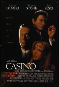 9a120 CASINO int'l DS 1sh '95 Scorsese, Robert De Niro & Sharon Stone, Joe Pesci rolls snake-eyes!