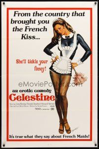 9a125 CELESTINE 1sh '74 Jesus Franco, it's true what they say about French Maids!