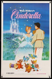 9a142 CINDERELLA 1sh R81 Walt Disney classic romantic fantasy cartoon!