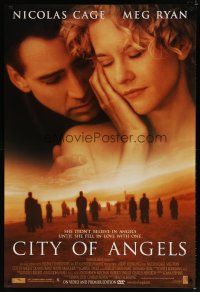 9a147 CITY OF ANGELS video 1sh '98 Nicolas Cage & Meg Ryan, based on Wings of Desire!