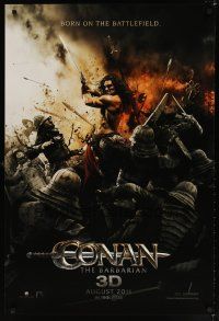 9a159 CONAN THE BARBARIAN teaser DS 1sh '11 cool image of Jason Momoa in title role!