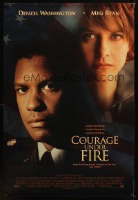 9a168 COURAGE UNDER FIRE style A int'l 1sh '96 headshots of Denzel Washington & Meg Ryan!