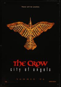 9a179 CROW: CITY OF ANGELS teaser 1sh '96 Tim Pope directed, believe in the power of another!