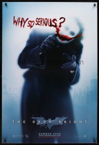 9a194 DARK KNIGHT teaser DS 1sh '08 Heath Ledger as the Joker, why so serious?