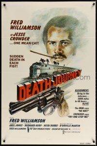 9a201 DEATH JOURNEY 1sh '75 Fred Williamson, cool train and gun artwork design!