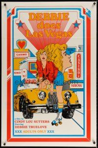 9a206 DEBBIE DOES LAS VEGAS 1sh '82 Debbie Truelove, wonderful sexy gambling casino artwork!