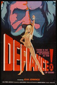 9a207 DEFIANCE OF GOOD 1sh '74 Jean Jennings, Fred J. Lincoln, cool sexy artwork!