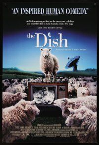 9a222 DISH 1sh '01 Sam Neill, from Australia, wacky image of sheep watching TV!