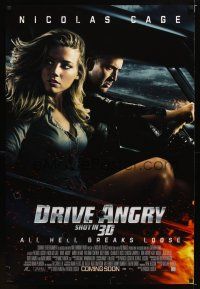 9a232 DRIVE ANGRY advance DS 1sh '11 Patrick Lussier, Nicolas Cage & sexy Amber Heard!
