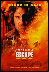 9a252 ESCAPE FROM L.A. advance DS 1sh '96 John Carpenter, Kurt Russell returns as Snake Plissken!
