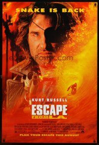 9a251 ESCAPE FROM L.A. advance 1sh '96 John Carpenter, Kurt Russell returns as Snake Plissken!