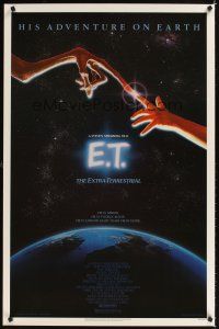 9a234 E.T. THE EXTRA TERRESTRIAL 1sh '82 Drew Barrymore, Steven Spielberg classic, Alvin art!