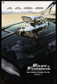 9a270 FAST & FURIOUS teaser DS 1sh '09 Vin Diesel, Paul Walker, blown R/T Charger!