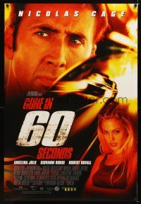 9a318 GONE IN 60 SECONDS DS 1sh '00 great image of car thieves Nicolas Cage & Angelina Jolie!