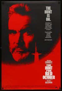 9a377 HUNT FOR RED OCTOBER int'l DS 1sh '90 Russian submarine captain Sean Connery, the hunt is on!