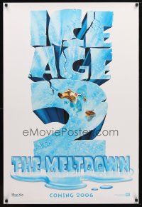 9a383 ICE AGE: THE MELTDOWN style A advance 1sh '06 cgi sequel, wacky image of frozen squirrel!