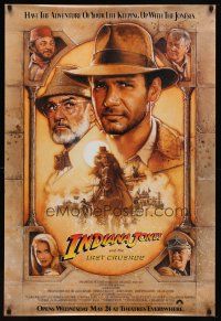 9a397 INDIANA JONES & THE LAST CRUSADE int'l advance 1sh '89 art of Ford & Sean Connery by Struzan!