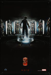 9a403 IRON MAN 3 teaser DS 1sh '13 cool image of Robert Downey Jr & many suits!