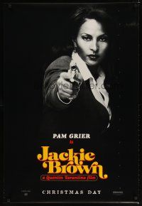 9a409 JACKIE BROWN teaser 1sh '97 Quentin Tarantino, cool image of Pam Grier in title role!